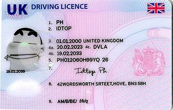 Medium Size United Kingdom UK - High Quality Scannable ID