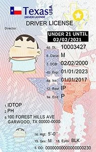 Medium Size United States 1.U21-TEXAS - High Quality Scannable ID