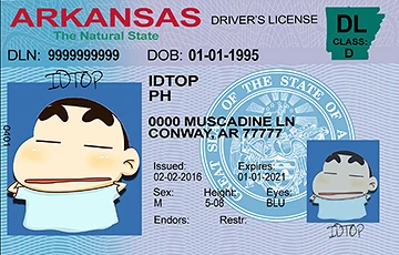 Medium Size United States ARKANSAS - High Quality Scannable ID
