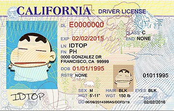 Medium Size United States CALIFORNIA - High Quality Scannable ID
