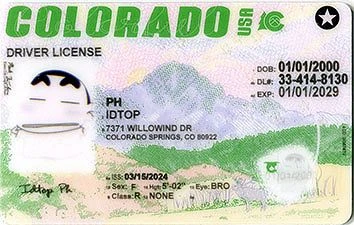 Medium Size United States Colorado(2022)New - High Quality Scannable ID