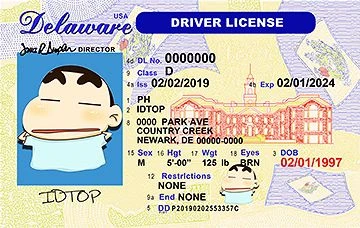 Medium Size United States DELAWARE - High Quality Scannable ID
