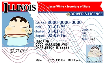 Medium Size United States ILLINOIS - High Quality Scannable ID