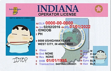 Medium Size United States INDIANA - High Quality Scannable ID