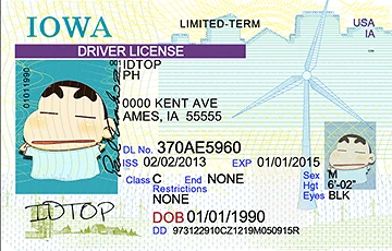 Medium Size United States IOWA - High Quality Scannable ID