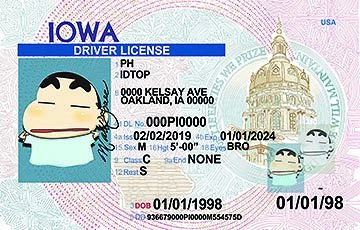 Medium Size United States IOWA - High Quality Scannable ID