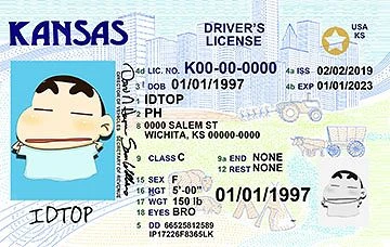 Medium Size United States KANSAS - High Quality Scannable ID