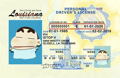 Medium Size United States LOUISIANA - High Quality Scannable ID