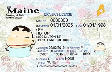 Medium Size United States MAINE - High Quality Scannable ID