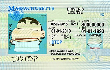 Medium Size United States MASSACHUSETTS - High Quality Scannable ID