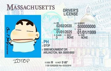 Medium Size United States MASSACHUSETTS - High Quality Scannable ID