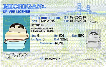 Medium Size United States MICHIGA-Old - High Quality Scannable ID