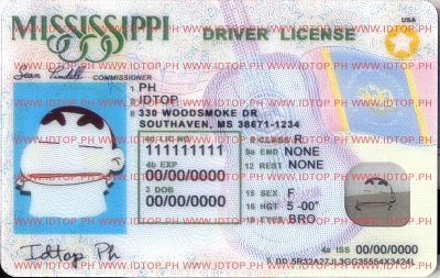 Medium Size United States Mississippi-New - High Quality Scannable ID