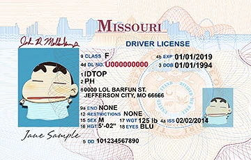 Medium Size United States MISSOURI - High Quality Scannable ID