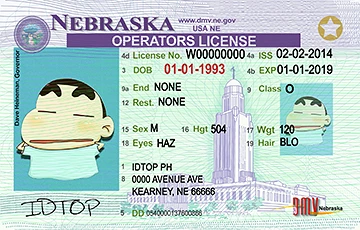 Medium Size United States NEBRASKA - High Quality Scannable ID