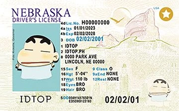 Medium Size United States Nebraska - High Quality Scannable ID