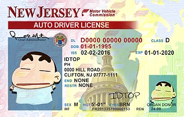 Medium Size United States NEW-JERSEY - High Quality Scannable ID