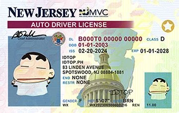 Medium Size United States New-Jersey - High Quality Scannable ID
