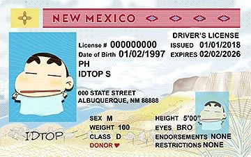 Medium Size United States NEW MEXICO - High Quality Scannable ID