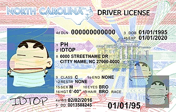 Medium Size United States NORTH CAROLINA - High Quality Scannable ID