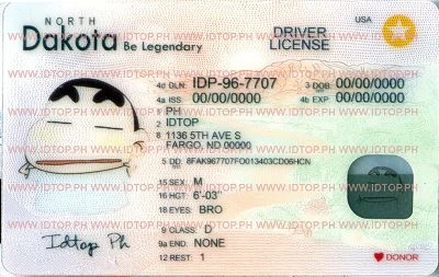 Medium Size United States North Dakota - High Quality Scannable ID
