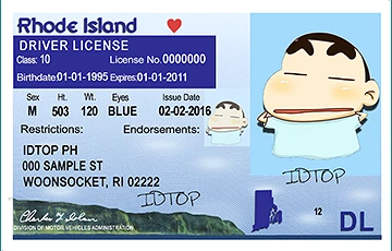 Medium Size United States RHODE-ISIAND - High Quality Scannable ID