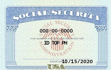 Medium Size United States SOCIAL SECURITY - High Quality Scannable ID
