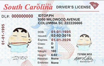 Medium Size United States SOUTH-CAROLINA - High Quality Scannable ID