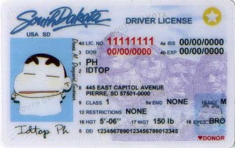 Medium Size United States SouthDakota-SD - High Quality Scannable ID