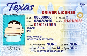 Medium Size United States TEXAS - High Quality Scannable ID