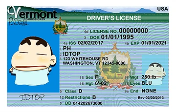 Medium Size United States VERMONT - High Quality Scannable ID