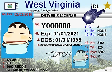 Medium Size United States WEST VIRGINIA - High Quality Scannable ID