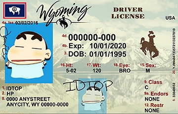 Medium Size United States WYOMING - High Quality Scannable ID
